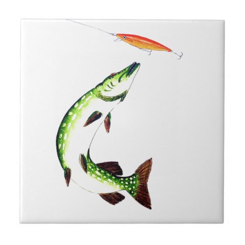 Pike fishing and fly fishing tile