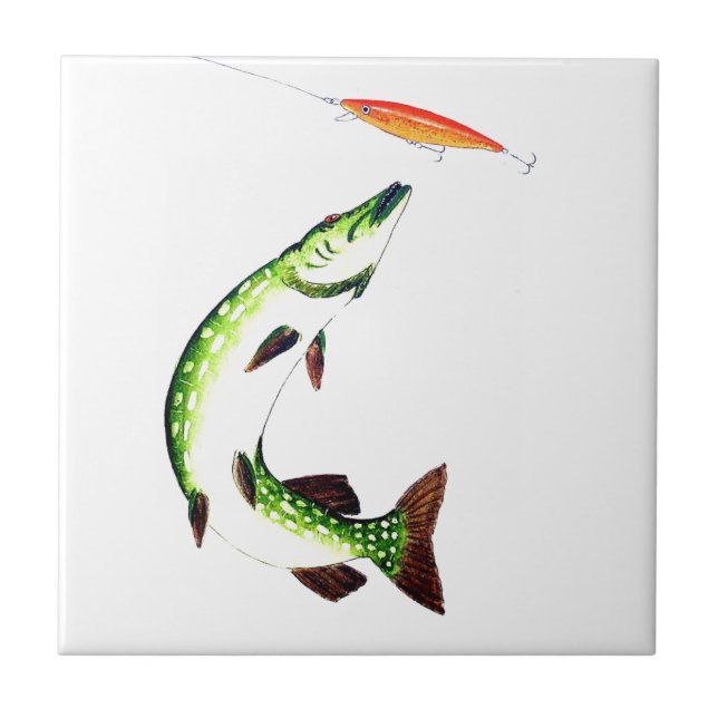 Pike fishing and fly fishing tile (Front)