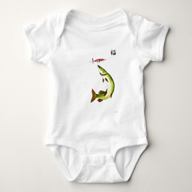 Pike Fishing Baby Bodysuit (Front)