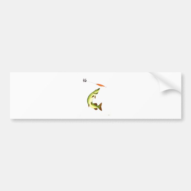 Pike fishing bumper sticker (Front)