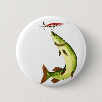 Pike Fishing Pinback Button