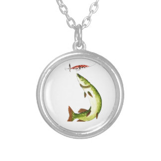 Pike Fishing Silver Plated Necklace