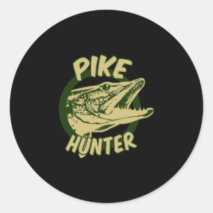 Pike hunter classic round sticker