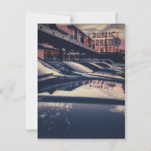 Pike Market Center Seattle and Reflections   Postcard