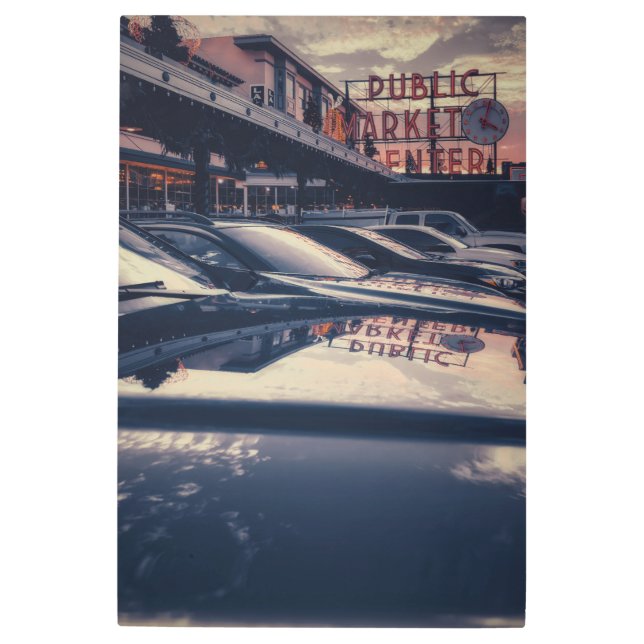 Pike Market Center Sign at Twilight  (Front)