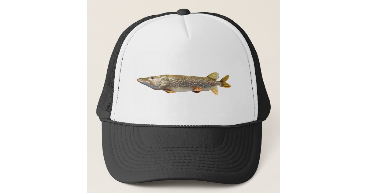 Pike Hunter Fish Baseball Cap Cool Adjustable Funny Fishing Hats