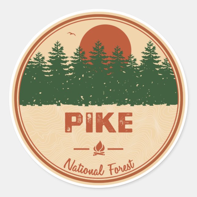 Pike National Forest Classic Round Sticker (Front)