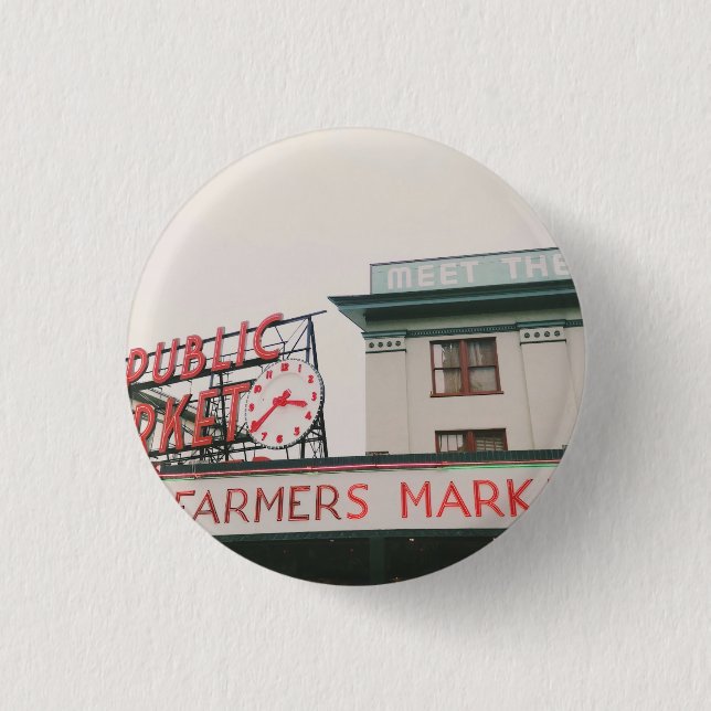 Pike Place Market   Compact Mirror Button (Front)