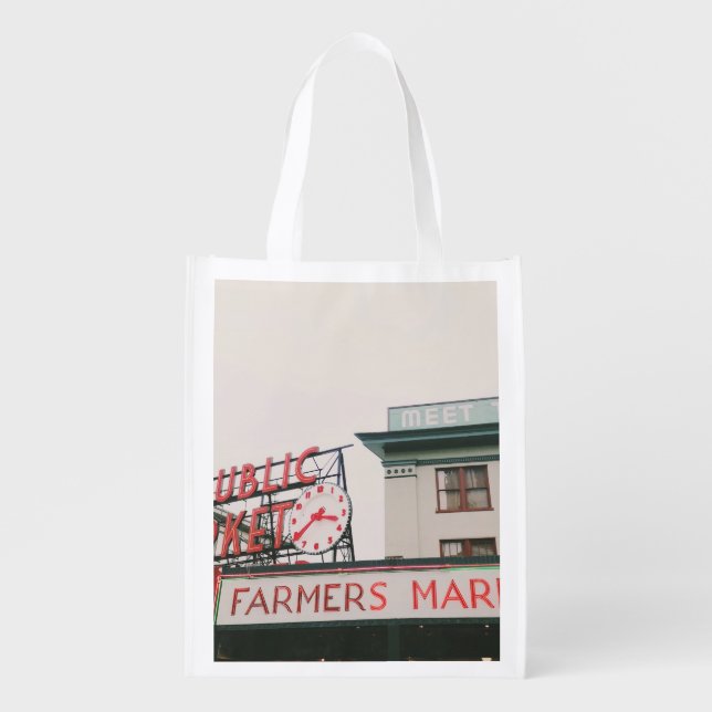 Pike Place Market  Grocery Bag (Front)