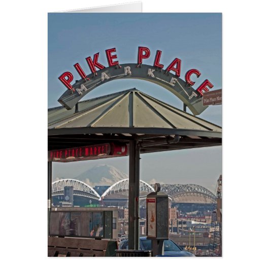 Pike Place Market Mount Rainier Frameable Art Card (Front)
