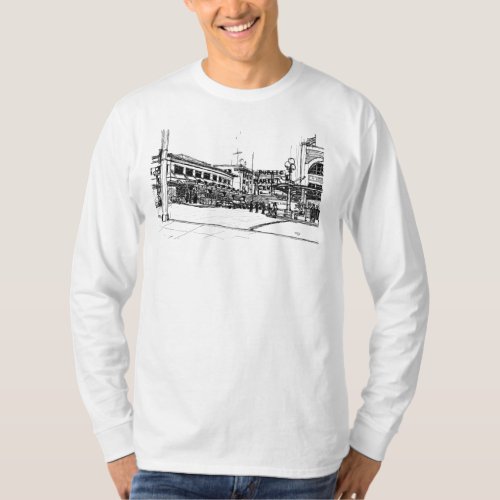 Pike Place Market Seattle Sketch T_Shirt