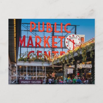 Pike Place Public Market Postcard by takemeaway at Zazzle