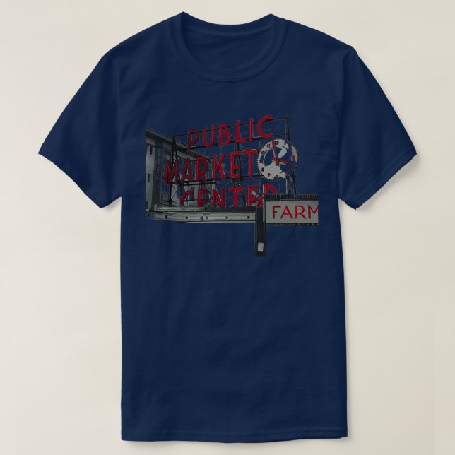 Pike Place Public Market  T-Shirt (Design Front)