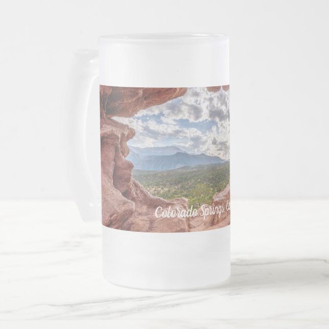 Pikes {eak Through A Rock Hole Frosted Beer Mug (Front Left)