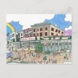 Pike's Market Place, Seattle, Washington Postcard