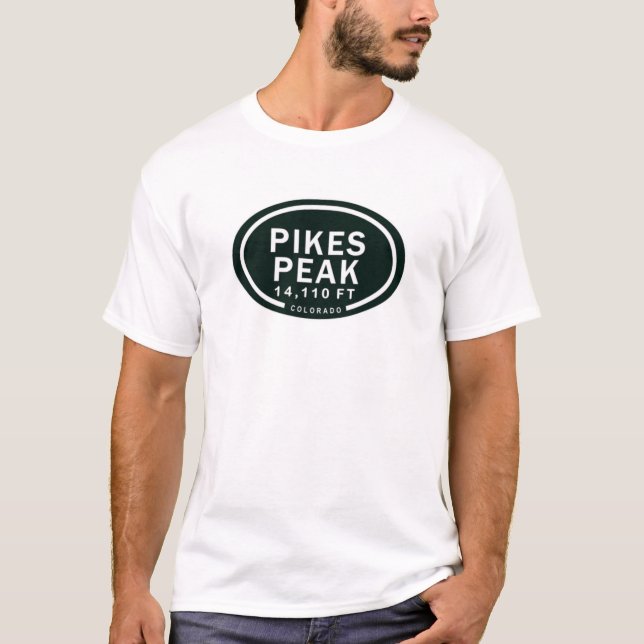 Pikes Peak 14,110 FT CO Mountain T-Shirt (Front)