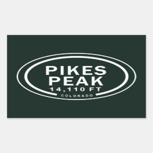 Pikes Peak 14,110 FT Colorado Rocky Mountains Rectangular Sticker