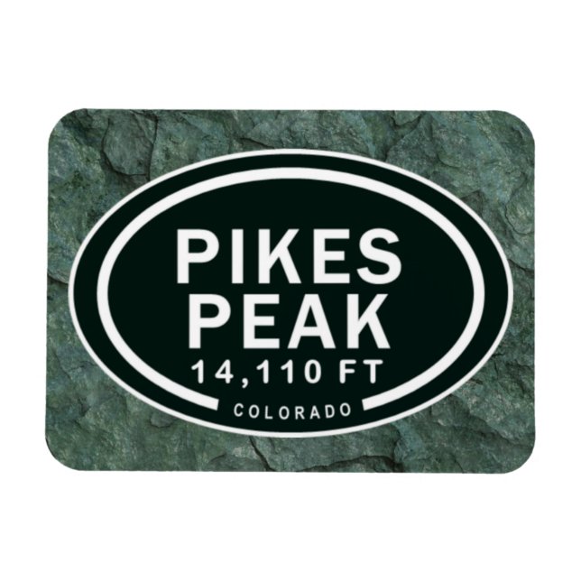Pikes Peak 14,110 FT Colorado Springs Mountain Magnet (Horizontal)