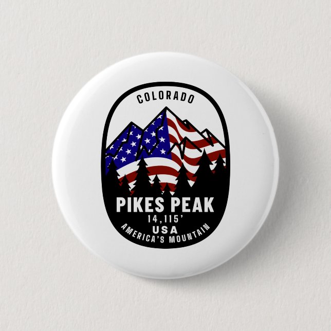 Pikes Peak Americas Mountain Button (Front)