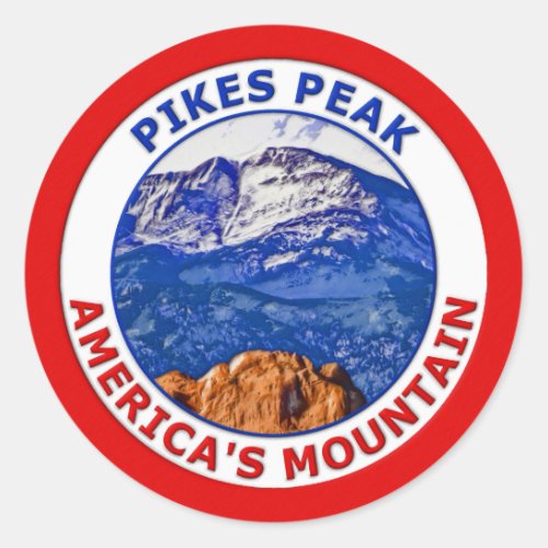 Pikes Peak Americas Mountain Classic Round Sticker
