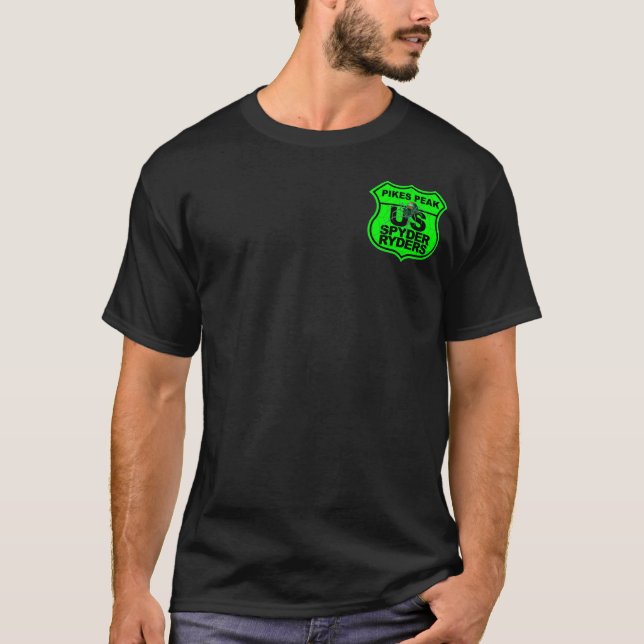 Pikes Peak Chapter - Logo Pocket Green T-Shirt (Front)