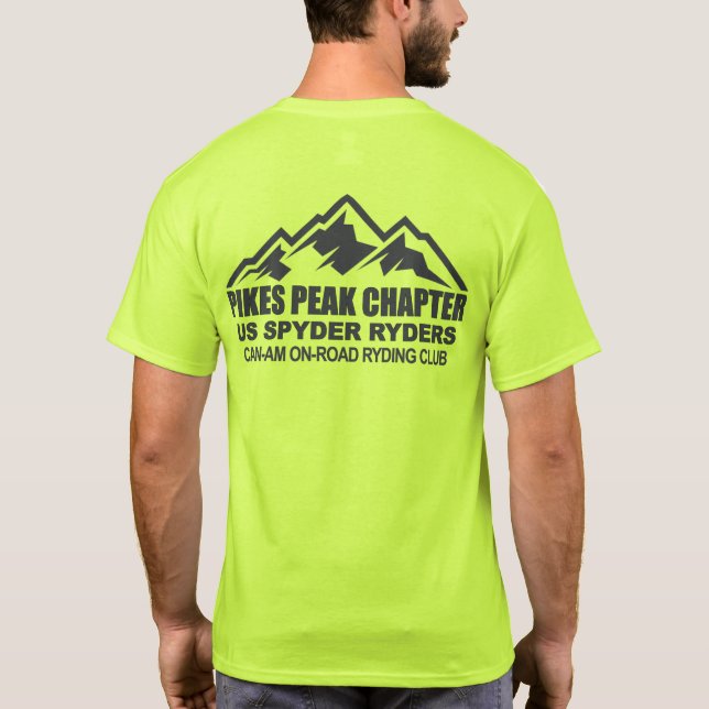 Pikes Peak Chapter - Pikes Peak Mountain - blk T-Shirt (Back)