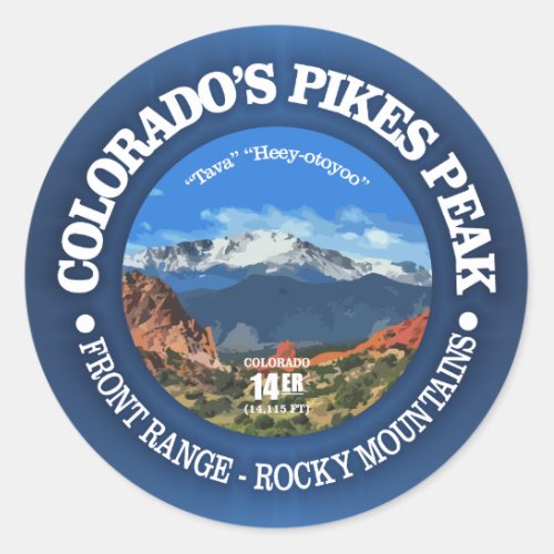 Pikes Peak Classic Round Sticker