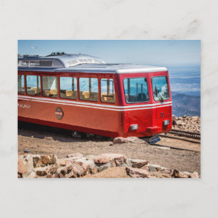 Pikes Peak Cog at the very top of Pikes Peak Postcard
