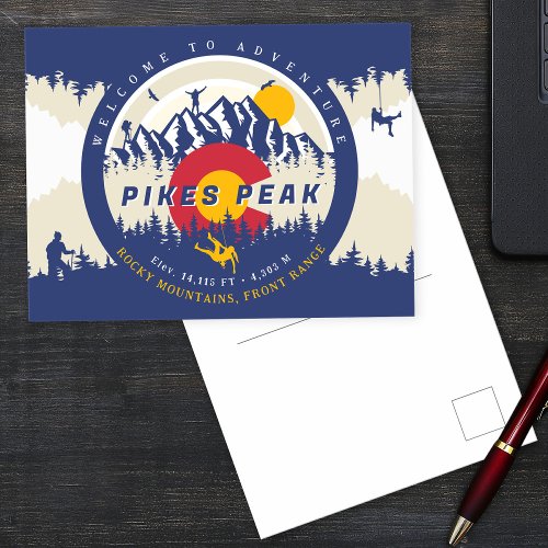 Pikes Peak Colorado 14ers Fourteener Climbing Postcard