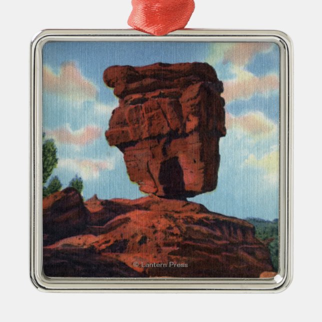 Pikes Peak, Colorado - Balanced Rock Metal Ornament (Front)