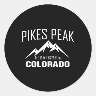 Pikes Peak Colorado Climbing Summit Club Outdoor Classic Round Sticker