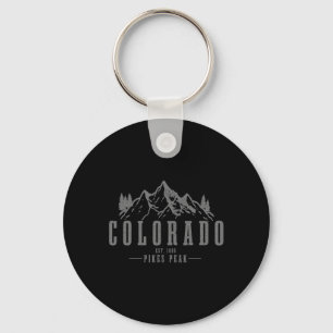 Pikes Peak Colorado Est. 1806 Vintage Mountains Us Keychain