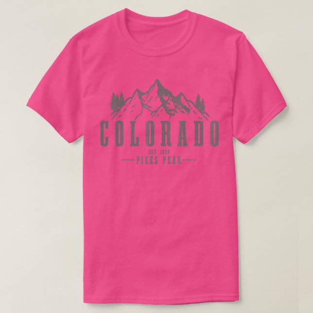 Pikes Peak Colorado Est T-Shirt (Design Front)
