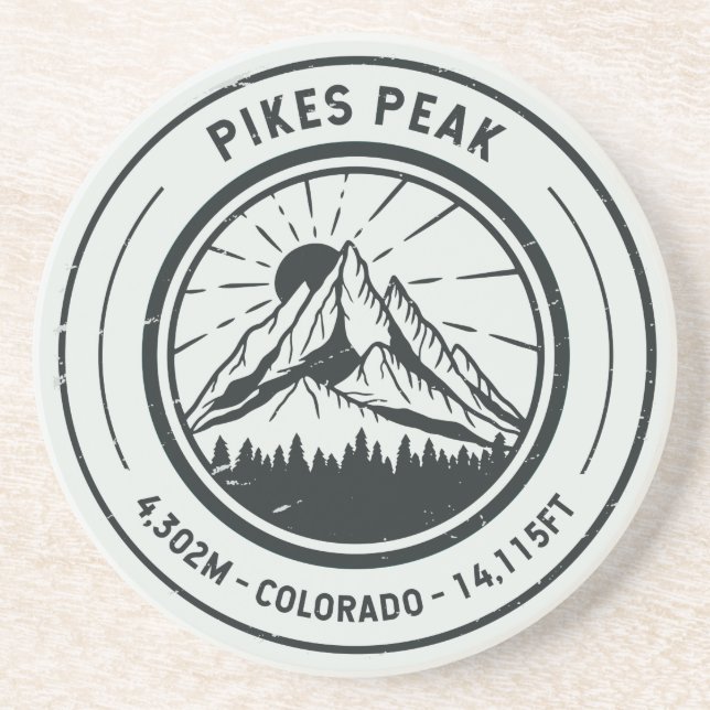 Pikes Peak Colorado Hiking Skiing Travel Coaster (Front)