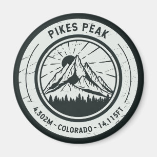 Pikes Peak Colorado Hiking Skiing Travel Magnet
