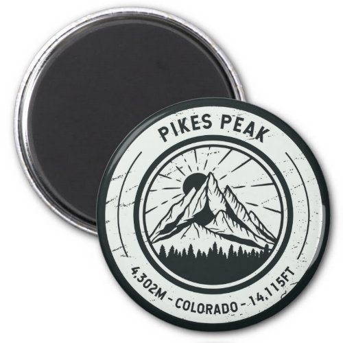 Pikes Peak Colorado Hiking Skiing Travel Magnet