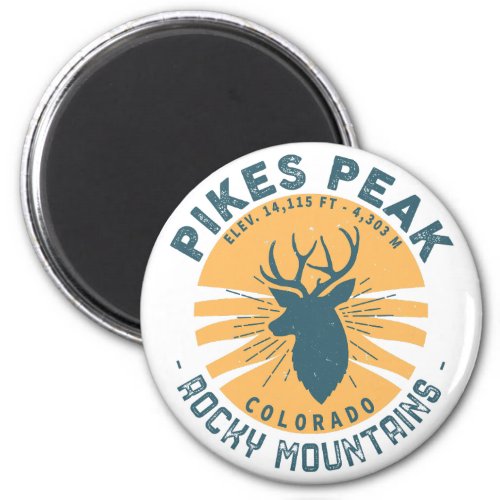 Pikes Peak Colorado Hiking Skiing Travel Magnet