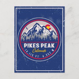 Pikes Peak Colorado Mountain Camping Hiking Postcard