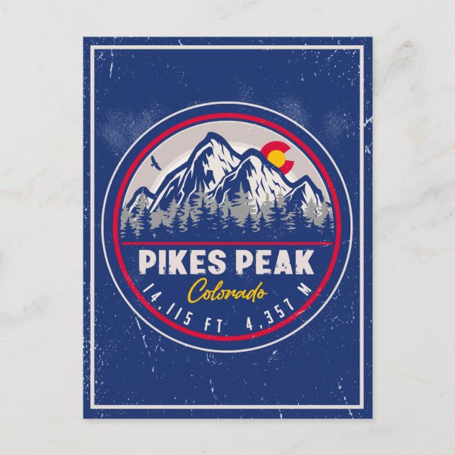 Pikes Peak Colorado Mountain Camping Hiking Postcard (Front)