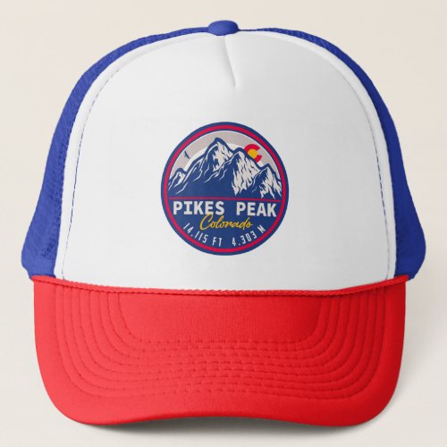 Pikes Peak Colorado Mountain Camping Hiking Trucker Hat