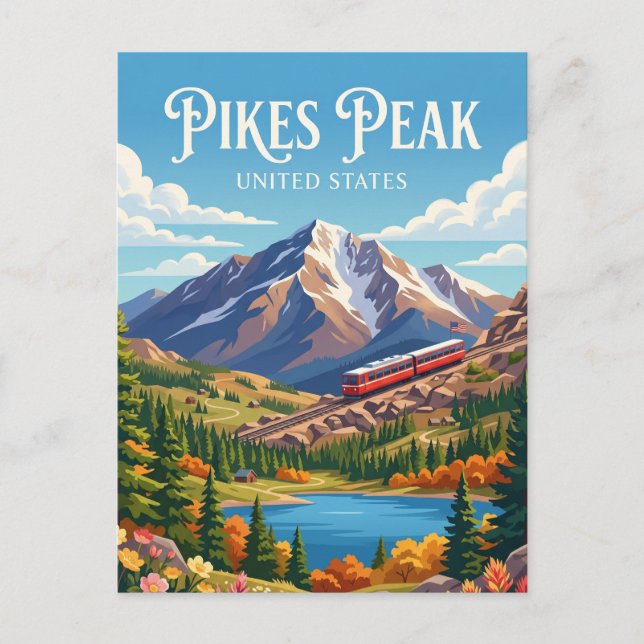 Pikes Peak Colorado Postcard (Front)