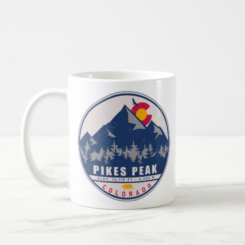Pikes Peak Colorado Retro Sunset Souvenirs Coffee Mug