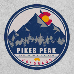 Pikes Peak Colorado Retro Sunset Souvenirs Patch