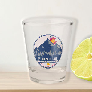 Pikes Peak Colorado Retro Sunset Souvenirs Shot Glass
