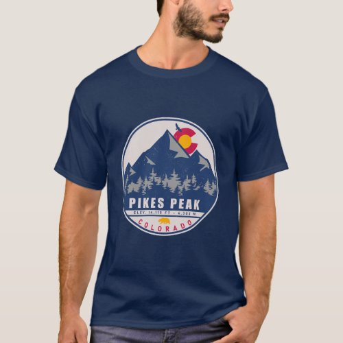 Pikes Peak Colorado Retro Sunset Souvenirs T_Shirt