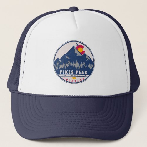 Pikes Peak Colorado Retro Sunset Souvenirs Trucker Hat