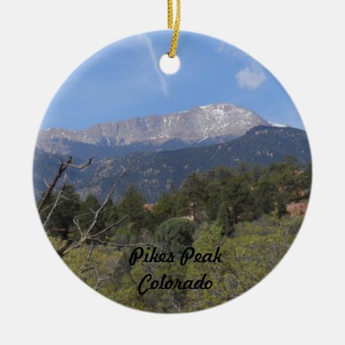 Pikes Peak_ Colorado Springs Ceramic Ornament