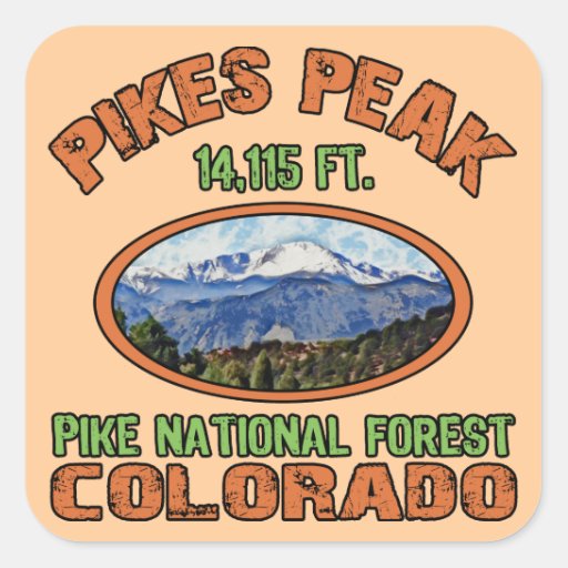 Pikes Peak, Colorado Square Sticker | Zazzle