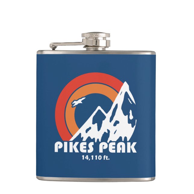 Pikes Peak Colorado Sun Eagle Flask (Front)