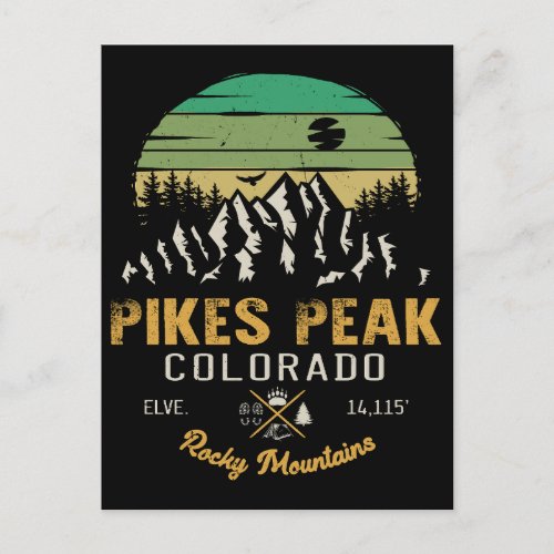 Pikes Peak Colorado Vintage Camping Souvenirs Postcard